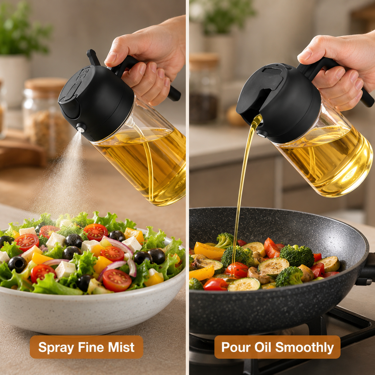Kivora MistFlow | Glass Oil Sprayer 2 in 1 500ml