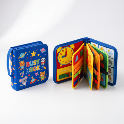 Lumiva Montessori Busy Book for Toddlers | 12-in-1 Reusable Activity Binder