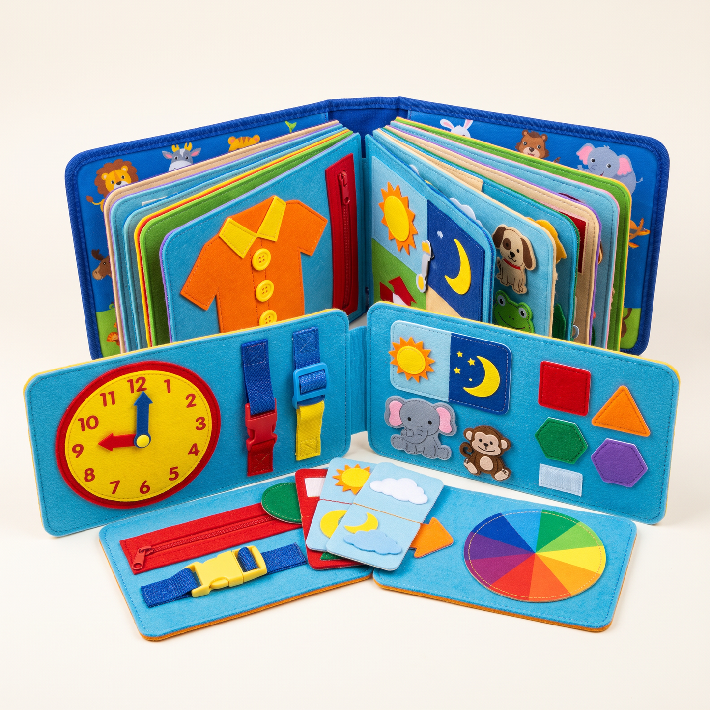 Lumiva Montessori Busy Book for Toddlers | 12-in-1 Reusable Activity Binder
